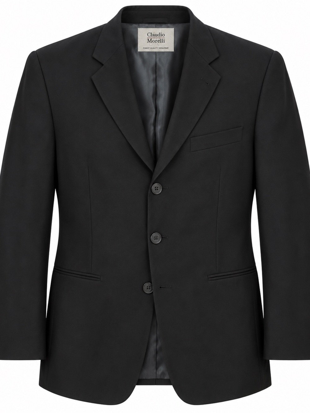 Men's Black Three-Button Blazer